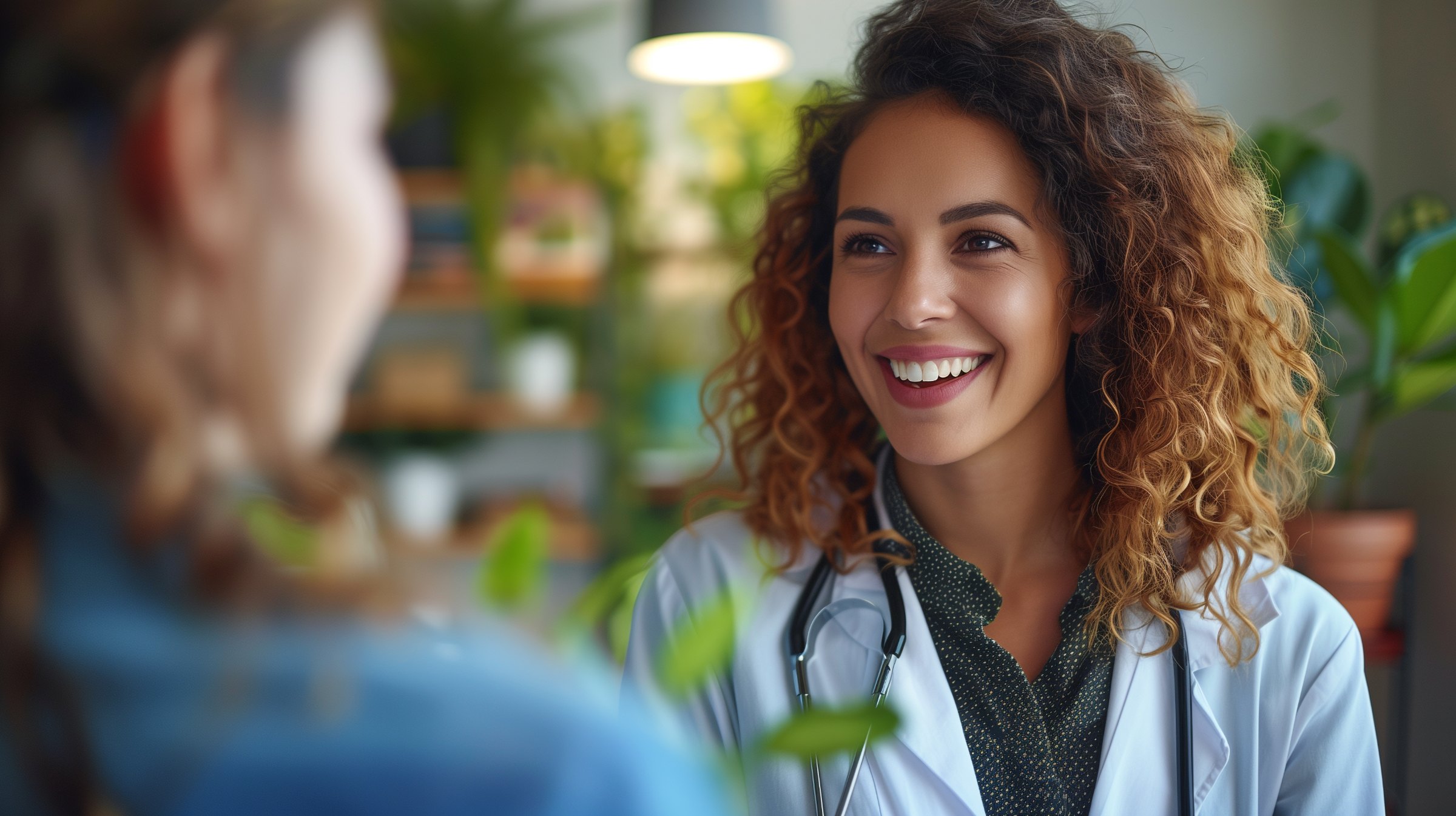 An independent physician with a patient